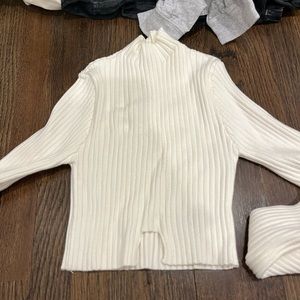 Cropped turtle neck long sleeves
